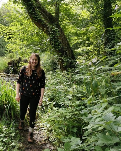 Emma out in the wilderness, plant hunting. Photo credit: Clare McKinney